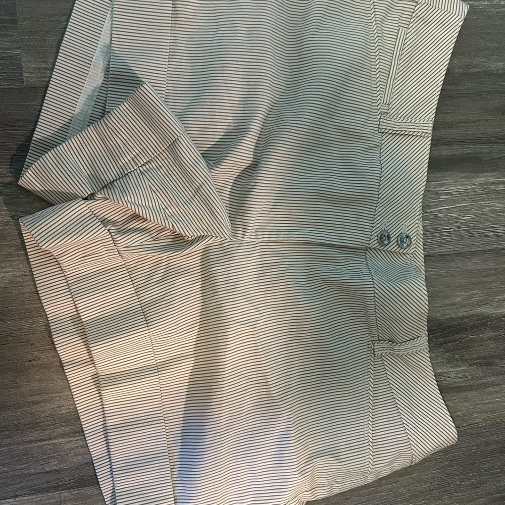 White House Black Market Beige Striped Shorts